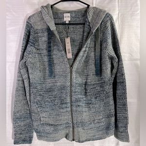 Nic + Zoe hoodie knit jacket blue size M new with tags